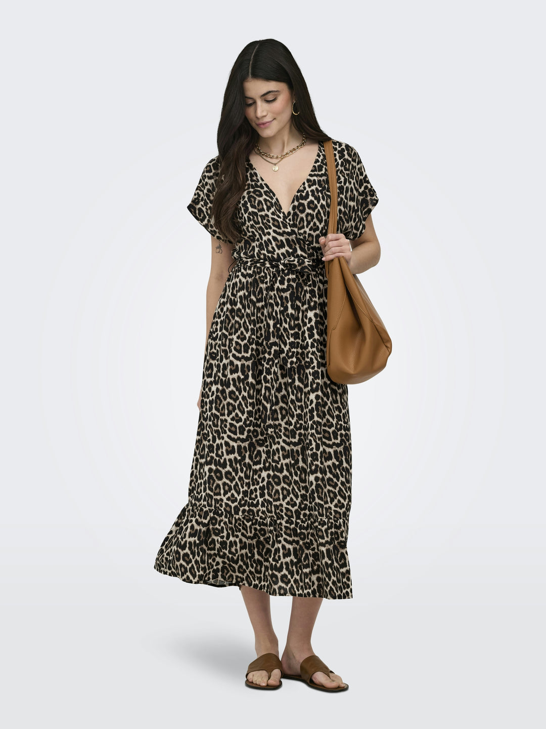ONLZILLA ADELE SS LONG DRESS NOOS W, Timber Wolf/631 WILDLIFE 272236003 Bild 4
