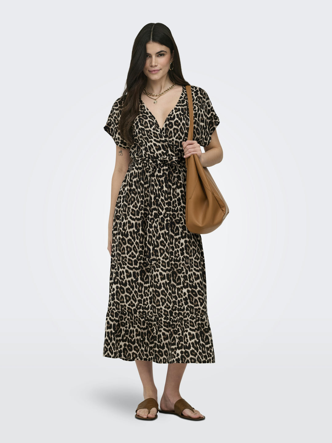 ONLZILLA ADELE SS LONG DRESS NOOS W, Timber Wolf/631 WILDLIFE 272236003 Bild 6