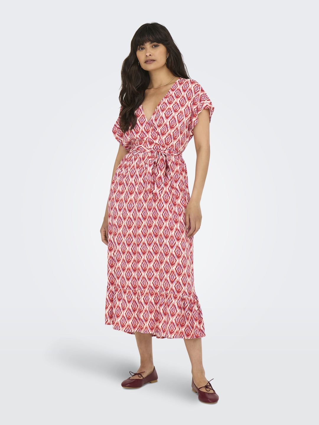 ONLZILLA ADELE SS LONG DRESS NOOS W, Equestrian Red/547 WARM 283495001 Bild 3
