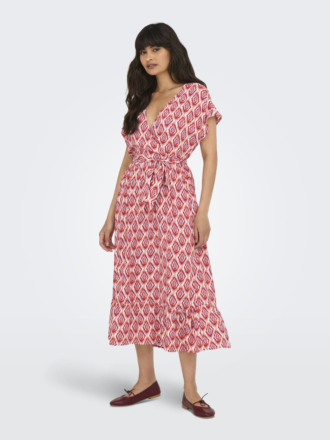ONLZILLA ADELE SS LONG DRESS NOOS W, Equestrian Red/547 WARM 283495001 Bild 4