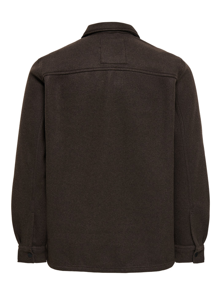 ONSASH OVR WOOLEN LOOK PKT LS SHIRT, Demitasse/MELANGE 227241001 Bild 2