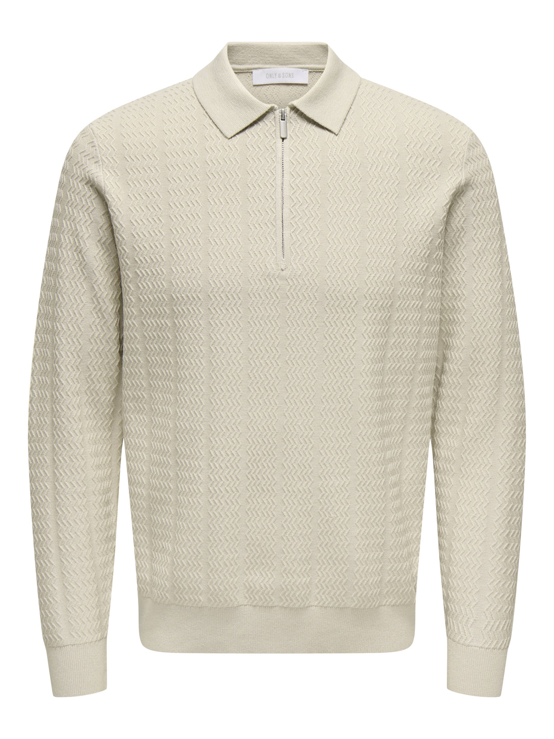 ONSASK REG LS 12 HALF ZIP POLO FRML, Silver Lining 261395 Bild 1