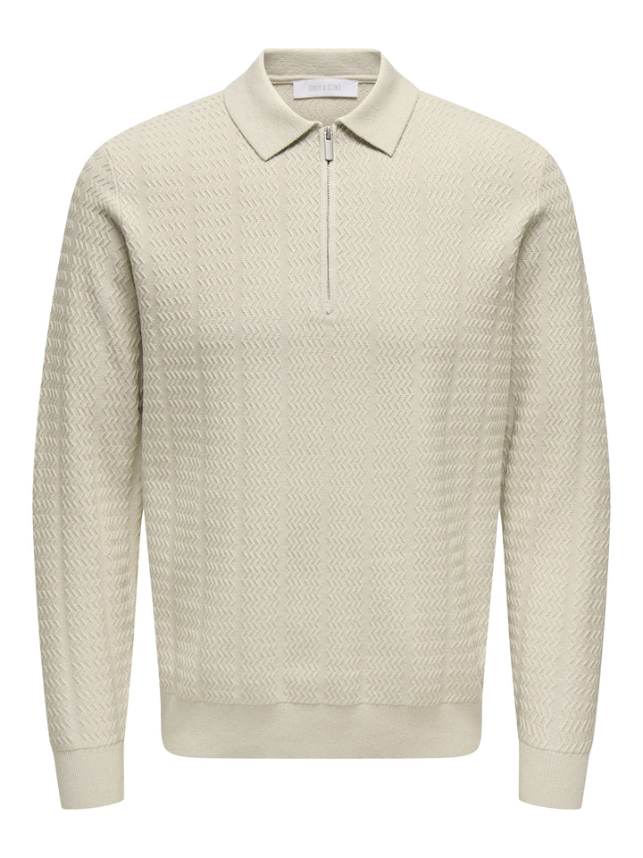 ONSASK REG LS 12 HALF ZIP POLO FRML, Silver Lining 261395 Bild 1