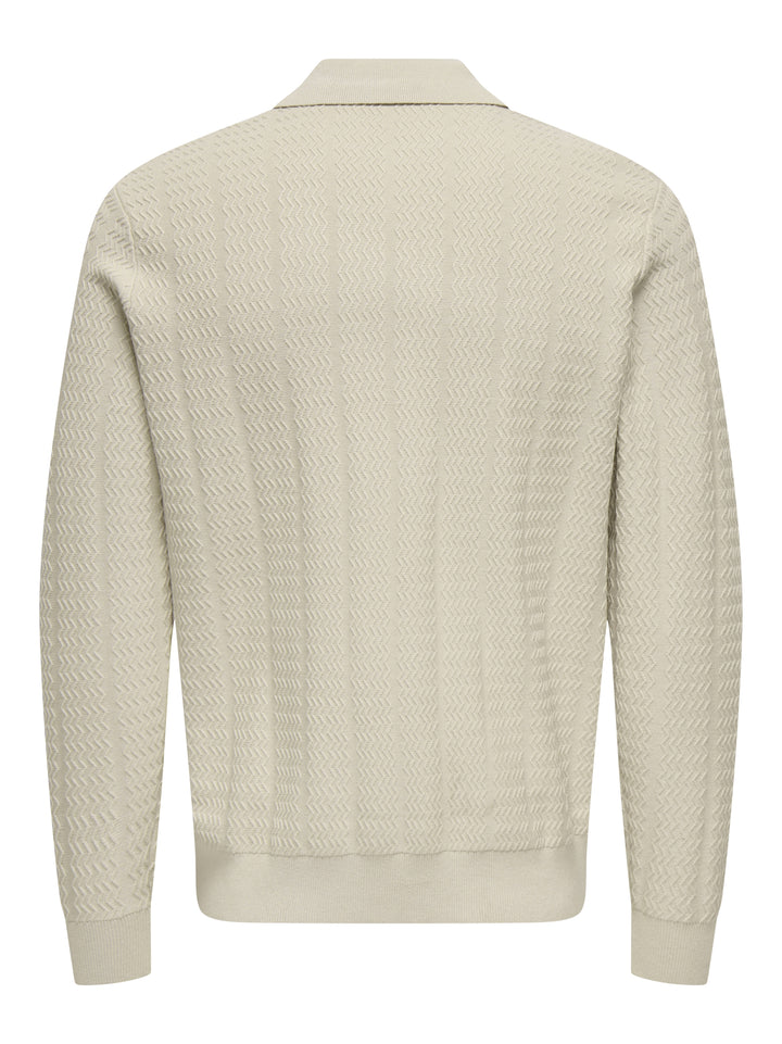 ONSASK REG LS 12 HALF ZIP POLO FRML, Silver Lining 261395 Bild 2