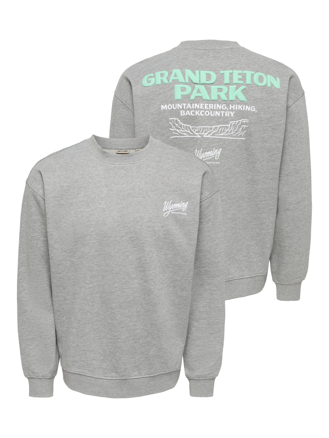 ONSBEJMO MORITS RLX LS CREW NECK, Dark Grey Melange/GRAND TETON 187192002 Bild 4