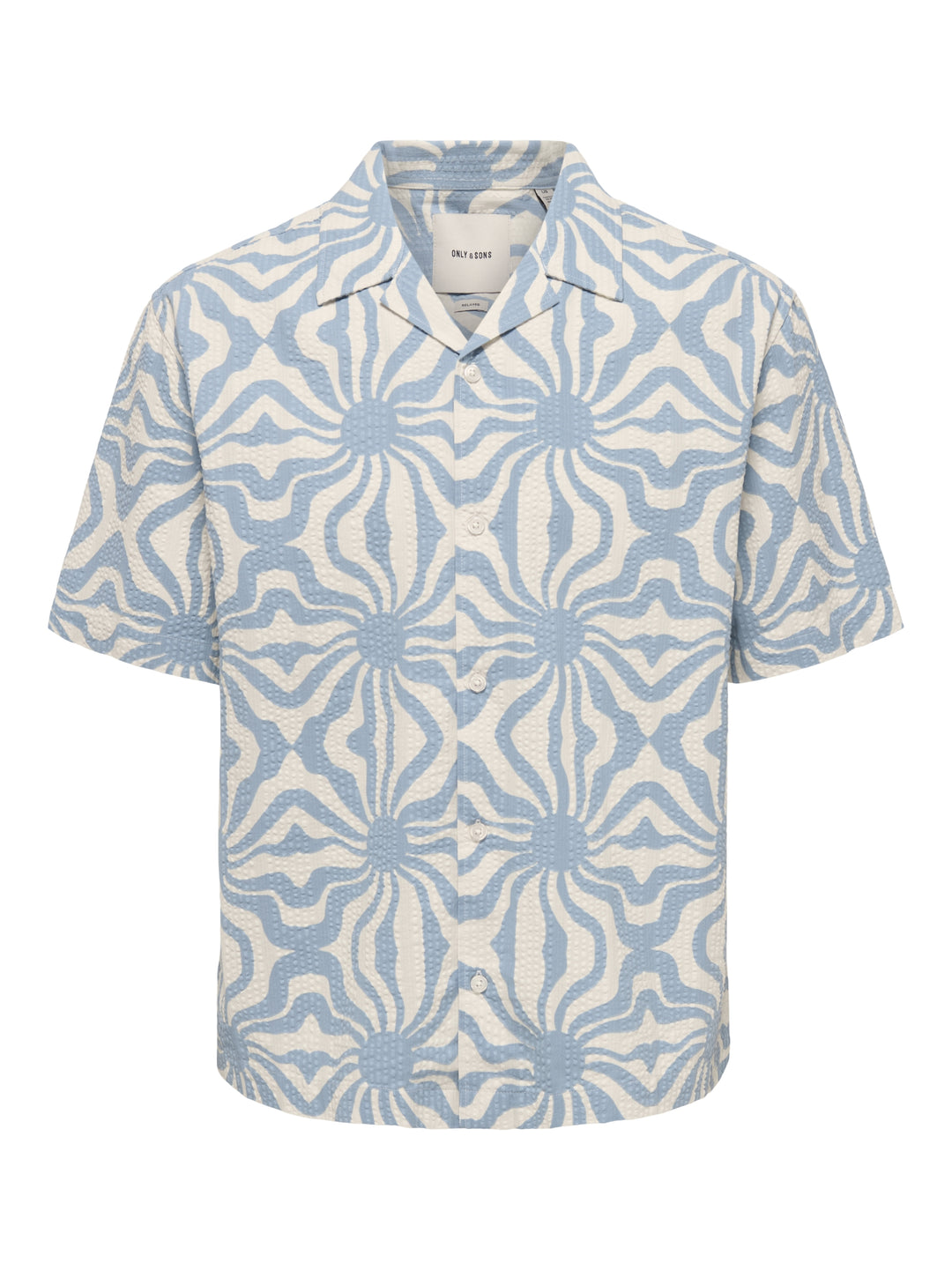 ONSCRUZ RLX SEERSUCKER RESORT SS SH, Dusty Blue/Antique White 216641001 Bild 1