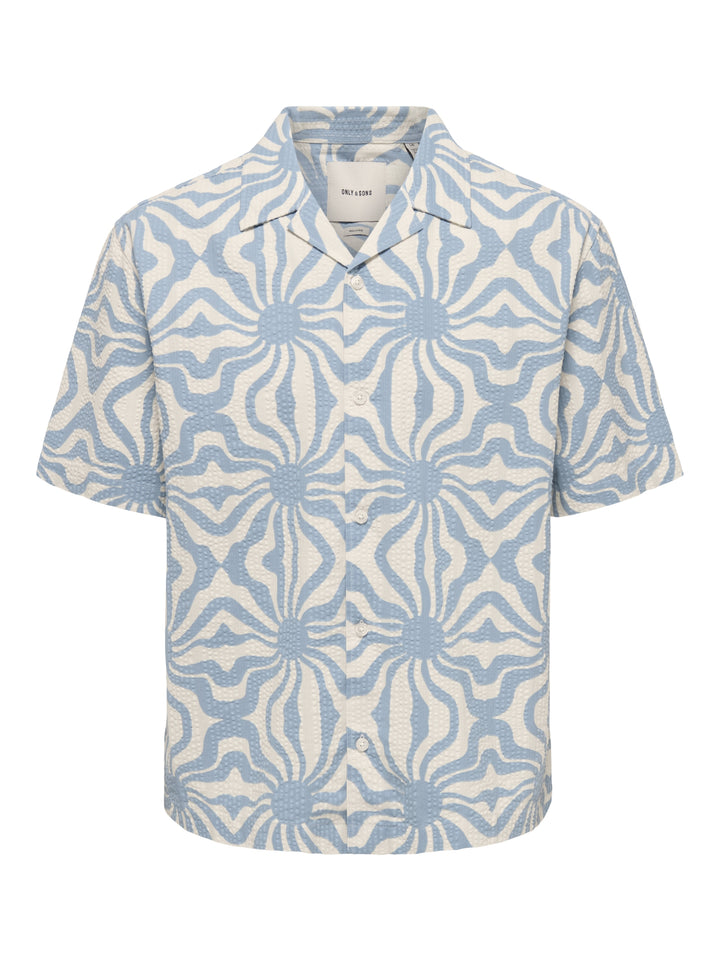 ONSCRUZ RLX SEERSUCKER RESORT SS SH, Dusty Blue/Antique White 216641001 Bild 1