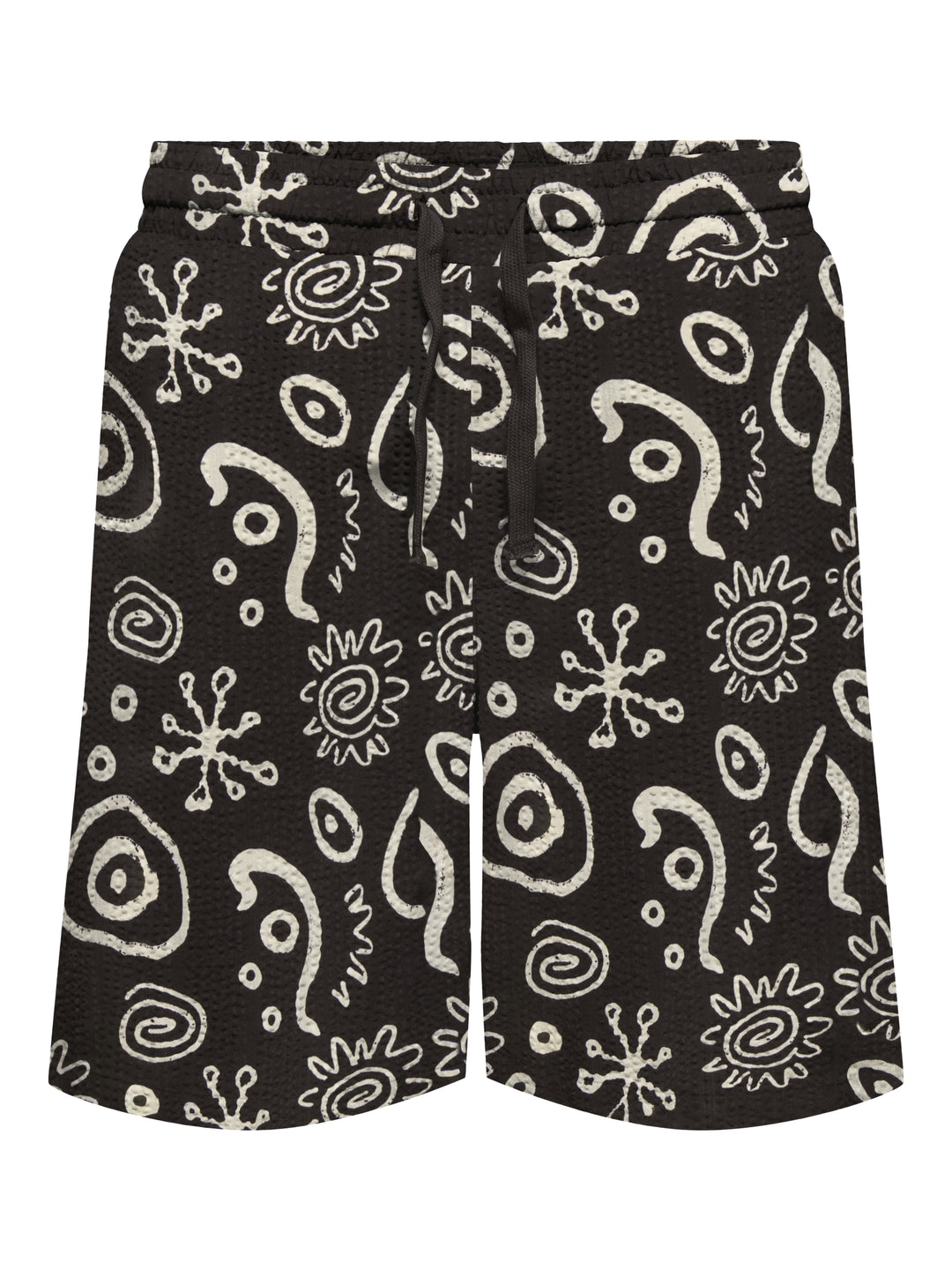 ONSCRUZ SEERSUCKER JOGGER SHORTS VD, Black Coffee/Antique White 196004001 Bild 1