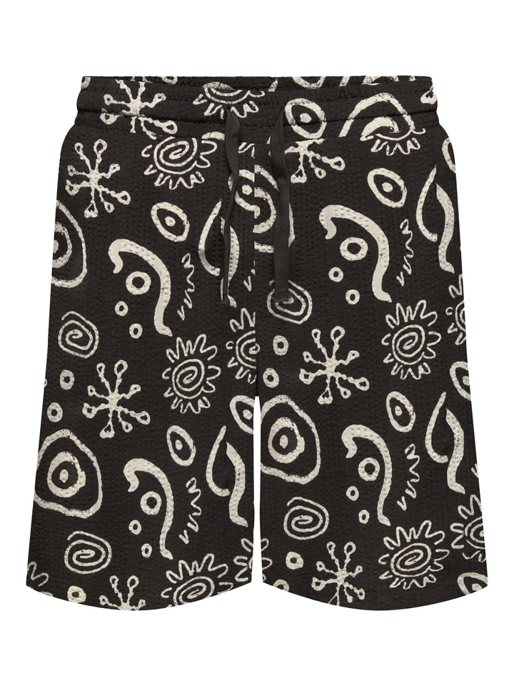 ONSCRUZ SEERSUCKER JOGGER SHORTS VD, Black Coffee/Antique White 196004001 Bild 1