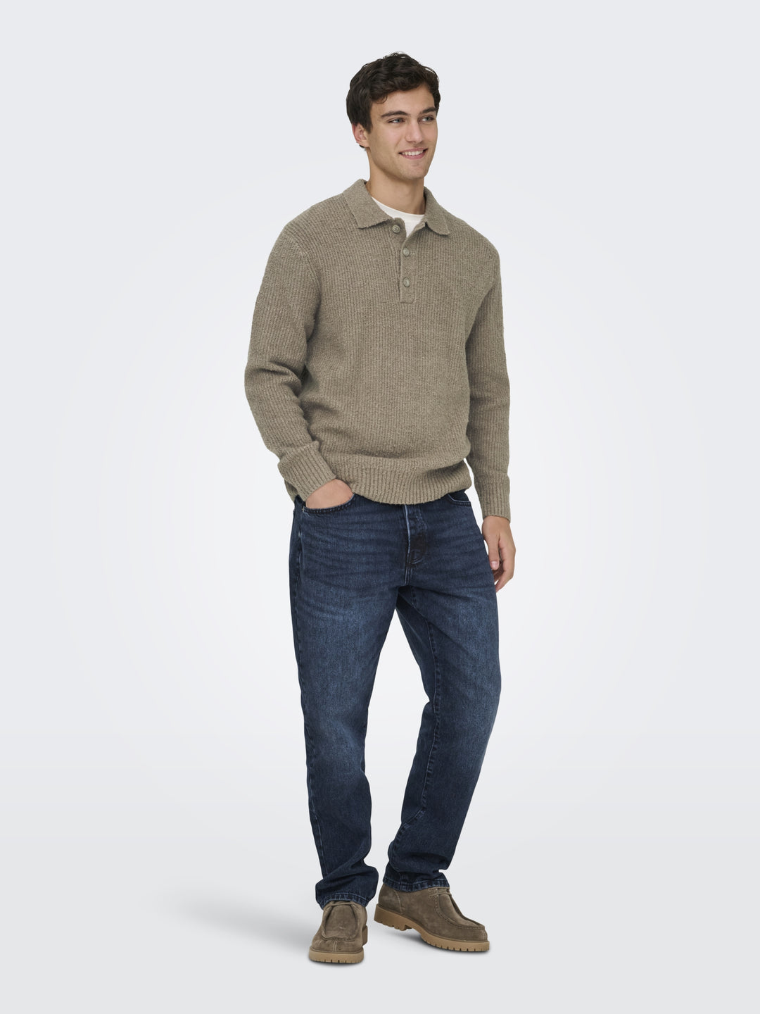 ONSDALE RLX LS POLO KNIT NOOS, Walnut 289140 Bild 4