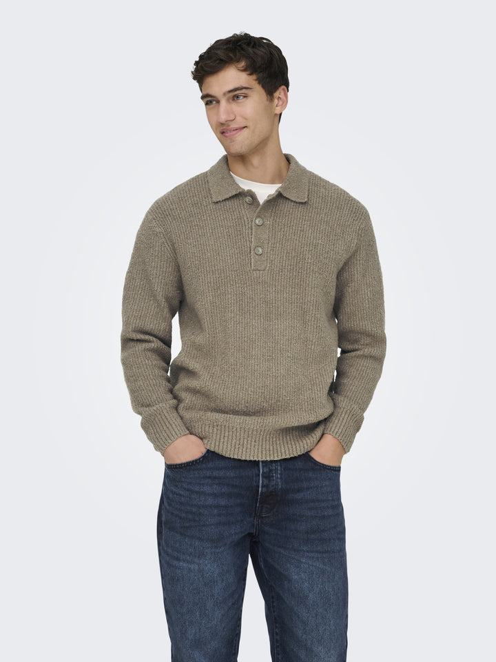 ONSDALE RLX LS POLO KNIT NOOS, Walnut 289140 Bild 7