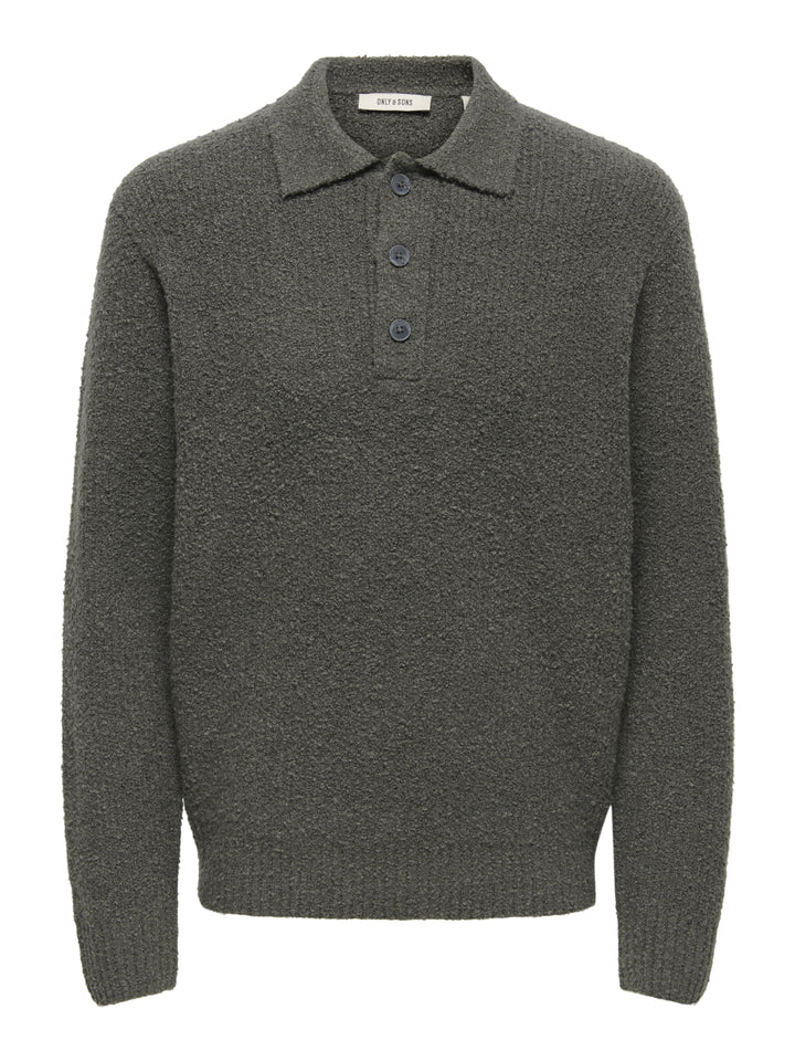 ONSDALE RLX LS POLO KNIT NOOS, Beluga 300541 Bild 1