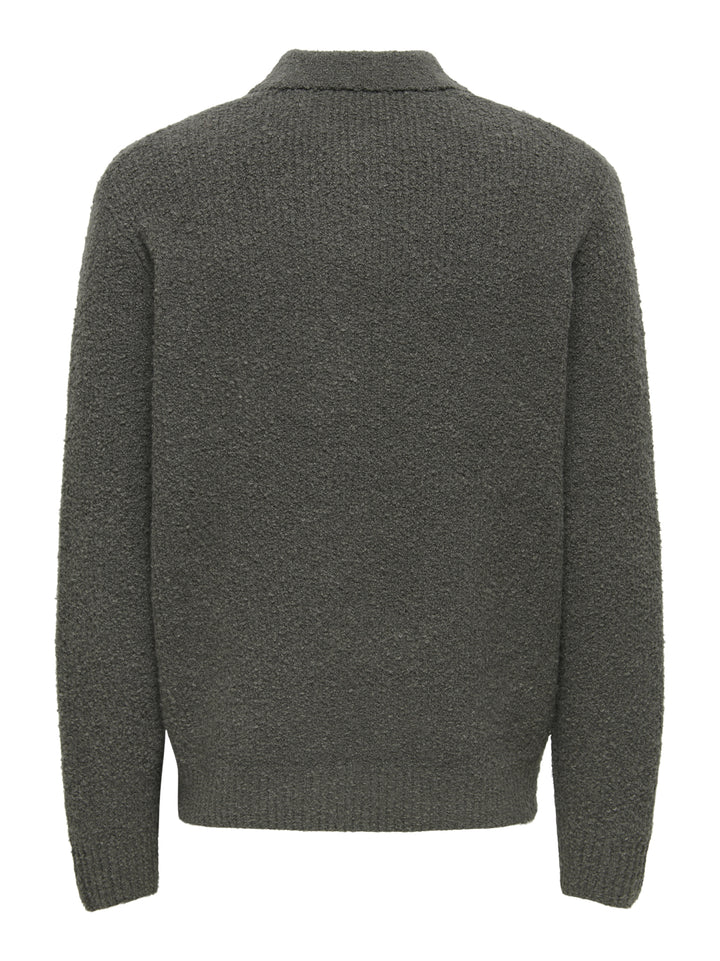 ONSDALE RLX LS POLO KNIT NOOS, Beluga 300541 Bild 2