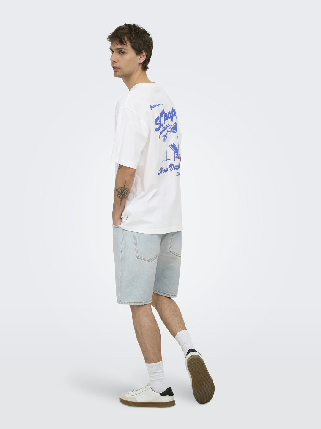 ONSEDGE LB 3662 DOT DNM SHORTS, Light Blue Denim 187212 Bild 5
