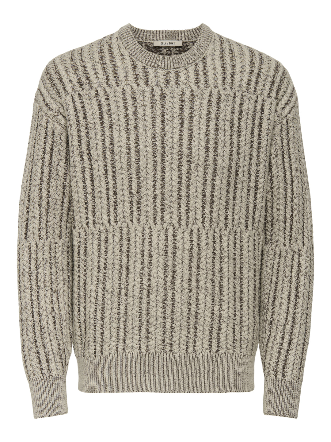 ONSFILL RLX LS CABEL CREW KNIT, Silver Lining/DEMITASSE 261395001 Bild 1