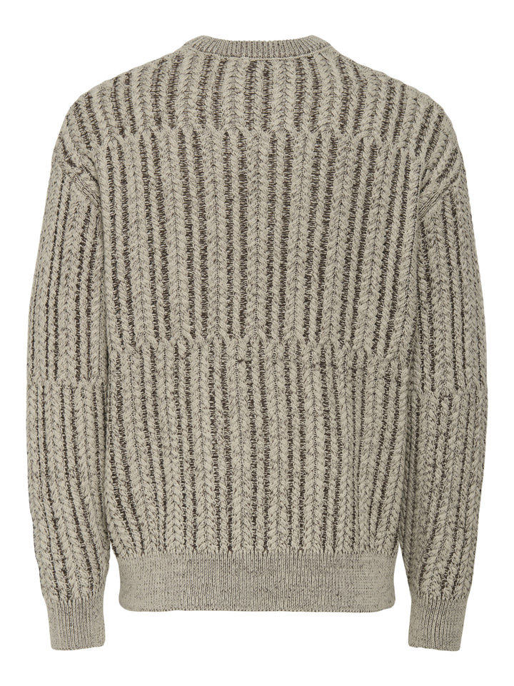 ONSFILL RLX LS CABEL CREW KNIT, Silver Lining/DEMITASSE 261395001 Bild 2