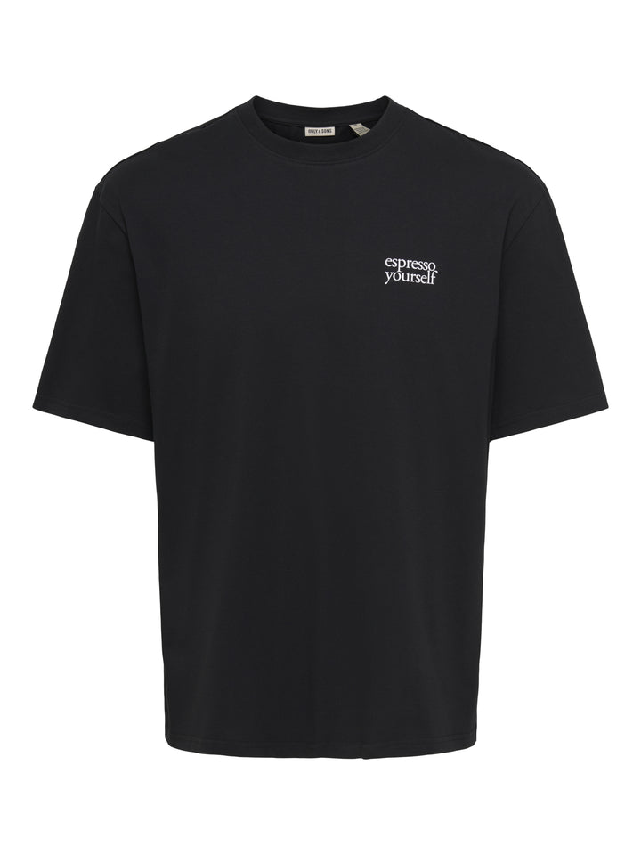 ONSFRED DRINKS LIFE RLX SS TEE, Black/ESPRESSO YOURSELF 187679002 Bild 1