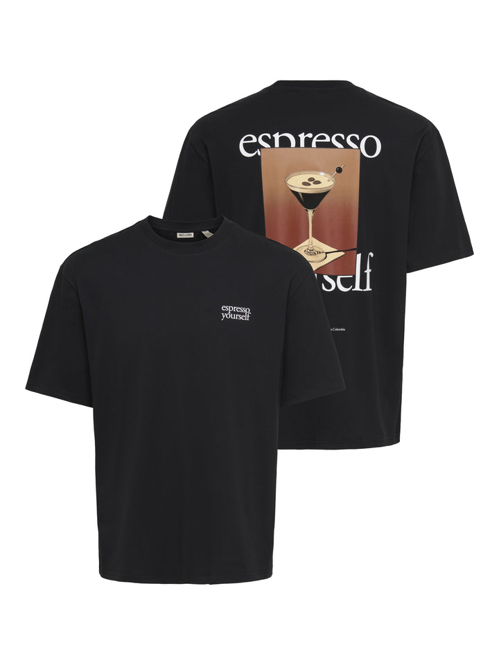 ONSFRED DRINKS LIFE RLX SS TEE, Black/ESPRESSO YOURSELF 187679002 Bild 4