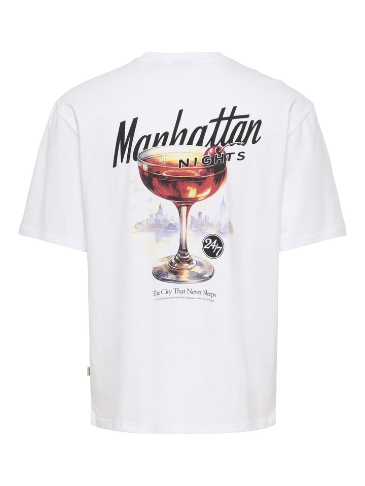 ONSFRED DRINKS LIFE RLX SS TEE, Bright White/MANHATTAN 209112003 Bild 2
