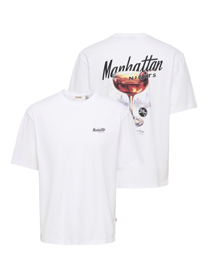 ONSFRED DRINKS LIFE RLX SS TEE, Bright White/MANHATTAN 209112003 Bild 4