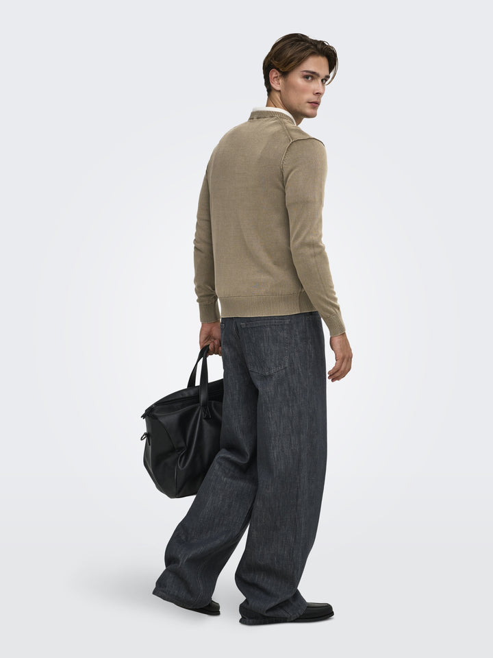 ONSGARSON LS REG WASH CREW KNIT, Chinchilla 202231 Bild 5