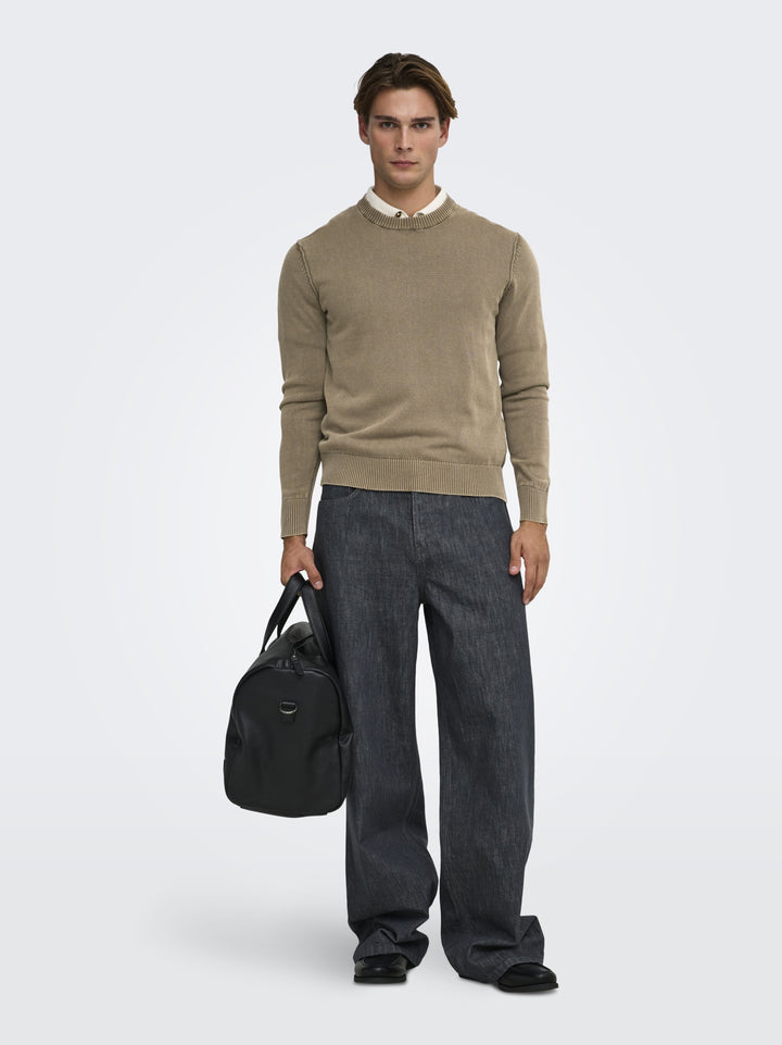 ONSGARSON LS REG WASH CREW KNIT, Chinchilla 202231 Bild 6