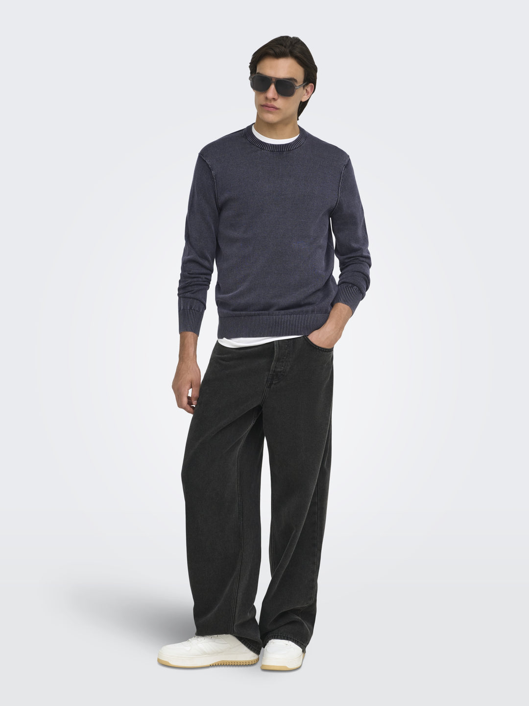 ONSGARSON LS REG WASH CREW KNIT, Dark Sapphire 218590 Bild 7