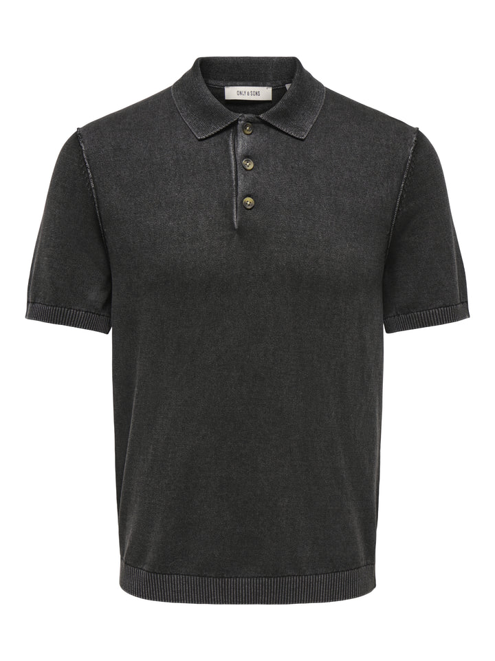 ONSGARSON SS REG WASH POLO KNIT, Black 187679 Bild 1