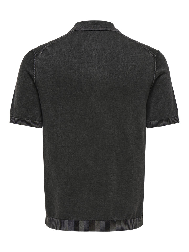 ONSGARSON SS REG WASH POLO KNIT, Black 187679 Bild 2
