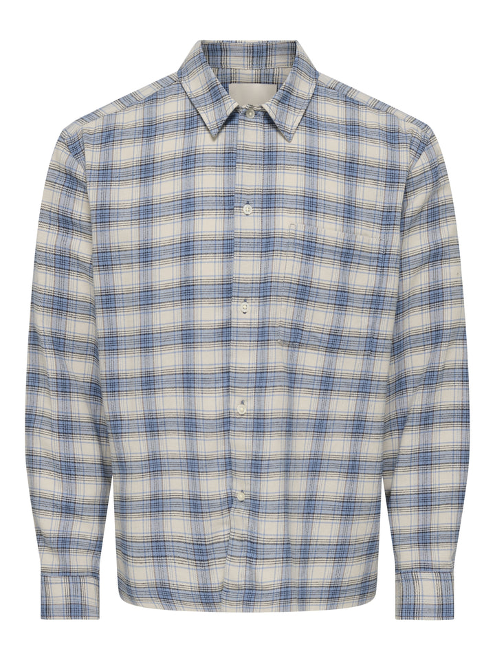 ONSHALE FLANNEL CHECK SHIRT RLX FIT, Bluefin 308487 Bild 1