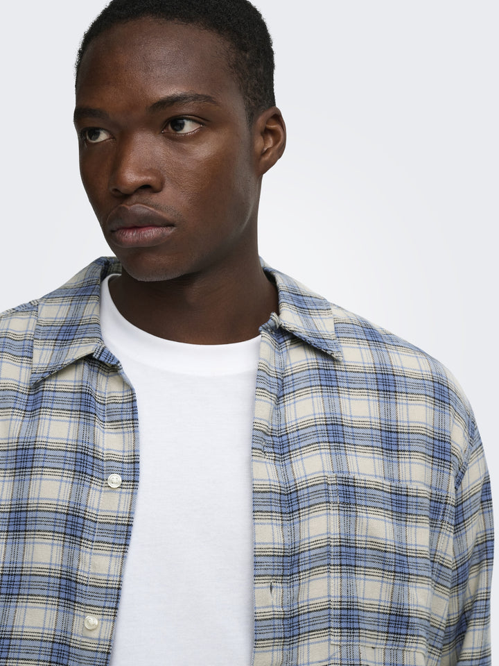 ONSHALE FLANNEL CHECK SHIRT RLX FIT, Bluefin 308487 Bild 3