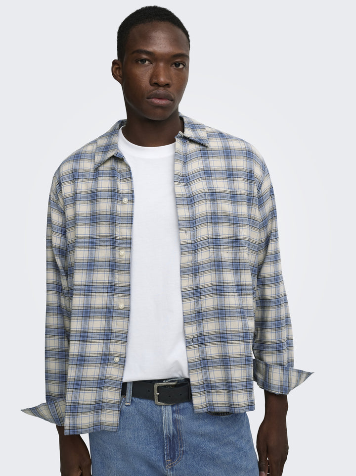 ONSHALE FLANNEL CHECK SHIRT RLX FIT, Bluefin 308487 Bild 7