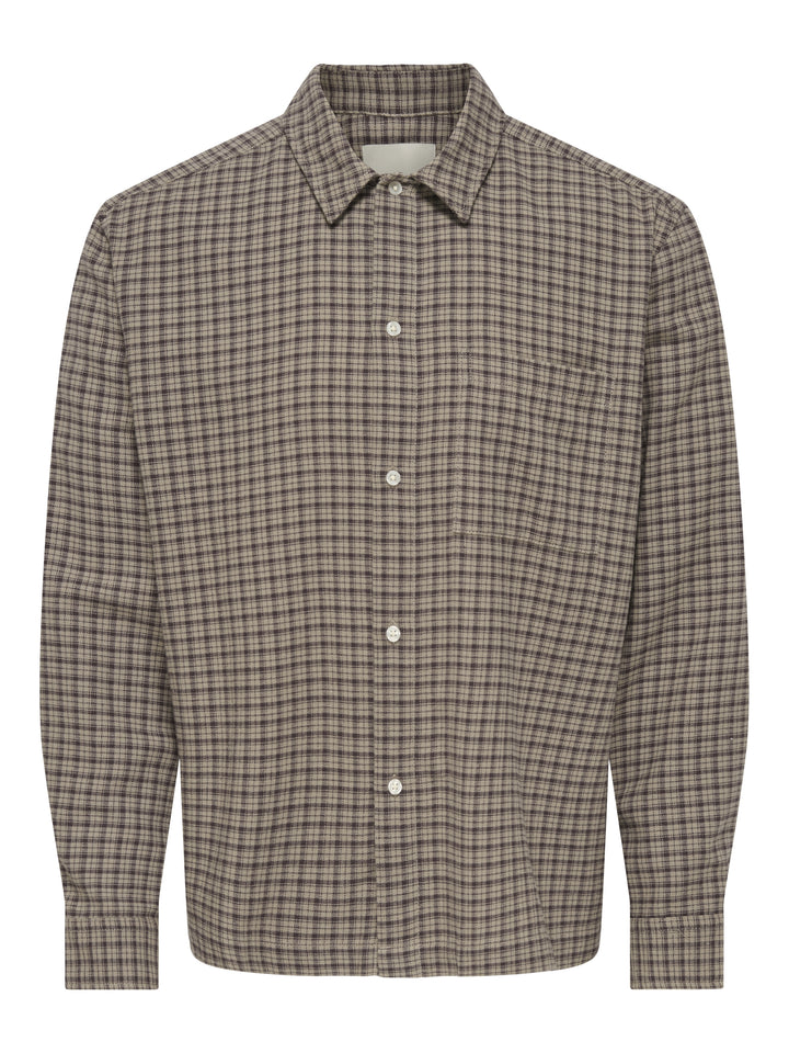 ONSHALE FLANNEL CHECK SHIRT RLX FIT, Travertine 308488 Bild 1