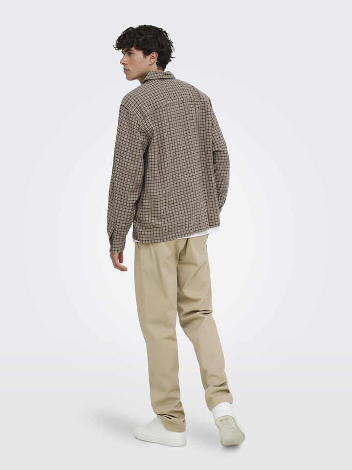 ONSHALE FLANNEL CHECK SHIRT RLX FIT, Travertine 308488 Bild 5