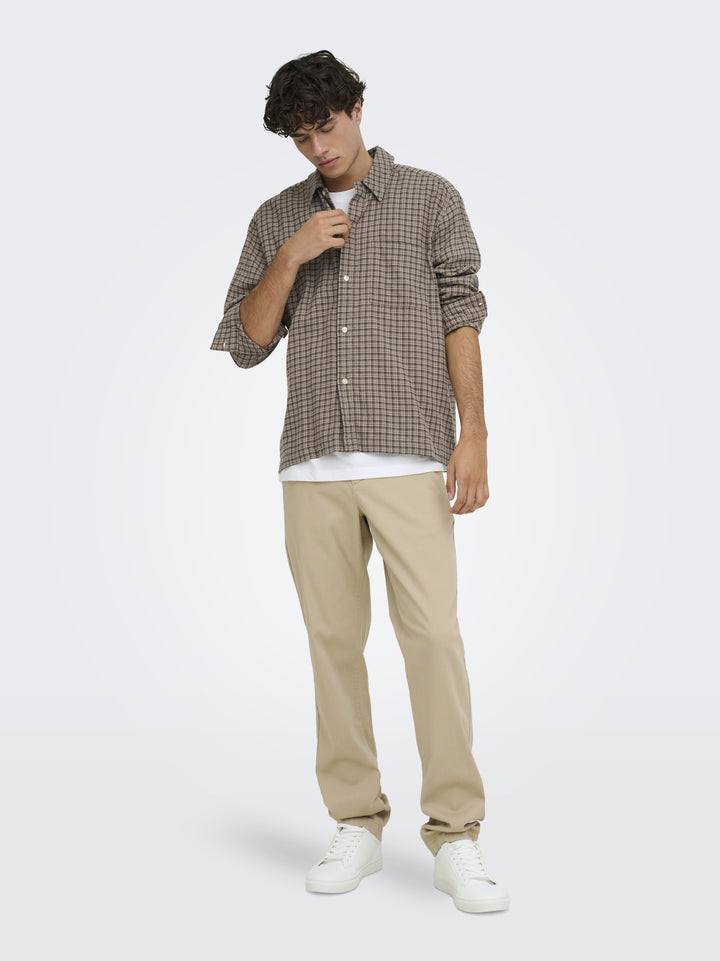 ONSHALE FLANNEL CHECK SHIRT RLX FIT, Travertine 308488 Bild 6