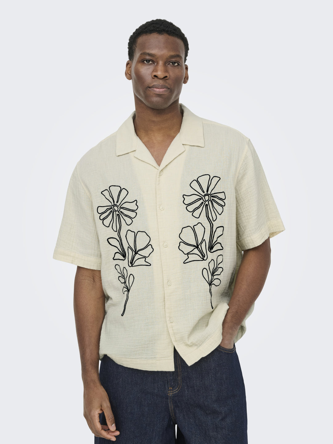ONSJACKSON RLX SS 014 SHIRT, Bone White/BLACK 227239001 Bild 7
