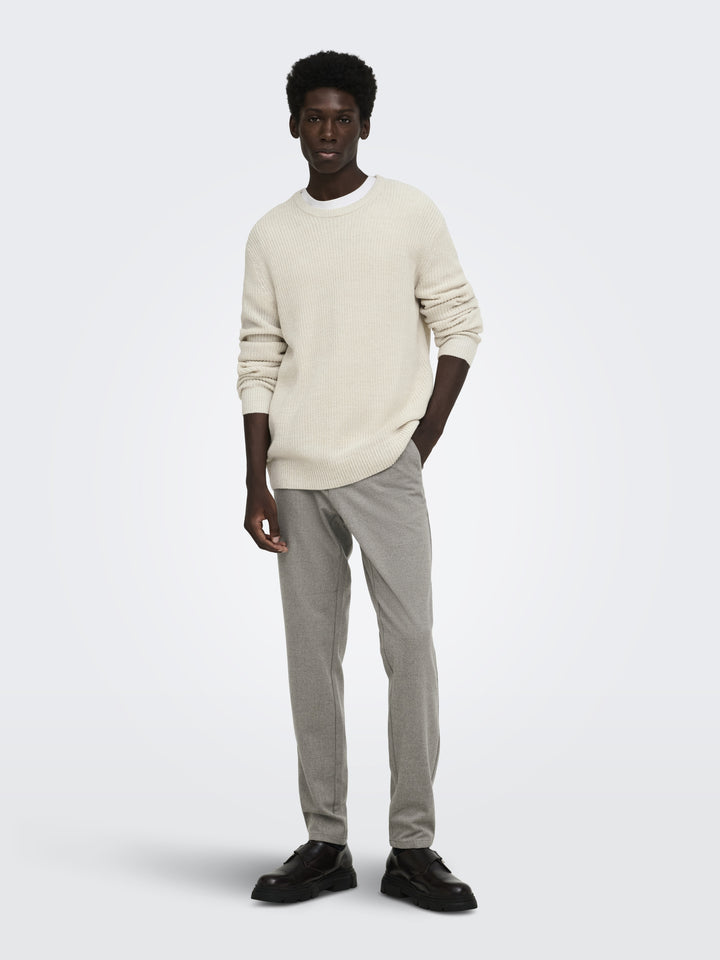 ONSJONAS REG CREW NECK KNIT, Egret/SILVER LINING 187201004 Bild 6