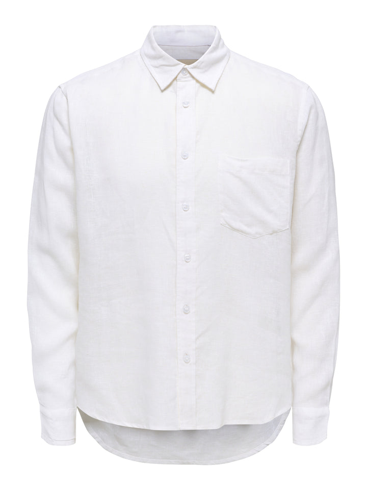 ONSLAURENCE LS LINEN BLEND SHIRT, Bright White 209112 Bild 1