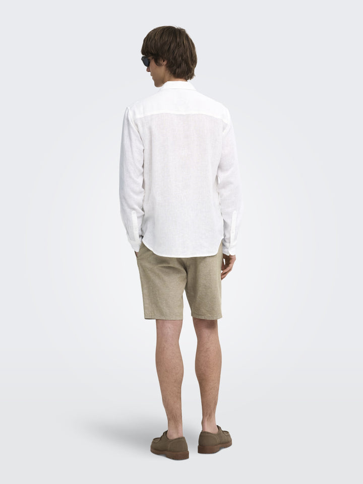 ONSLAURENCE LS LINEN BLEND SHIRT, Bright White 209112 Bild 5