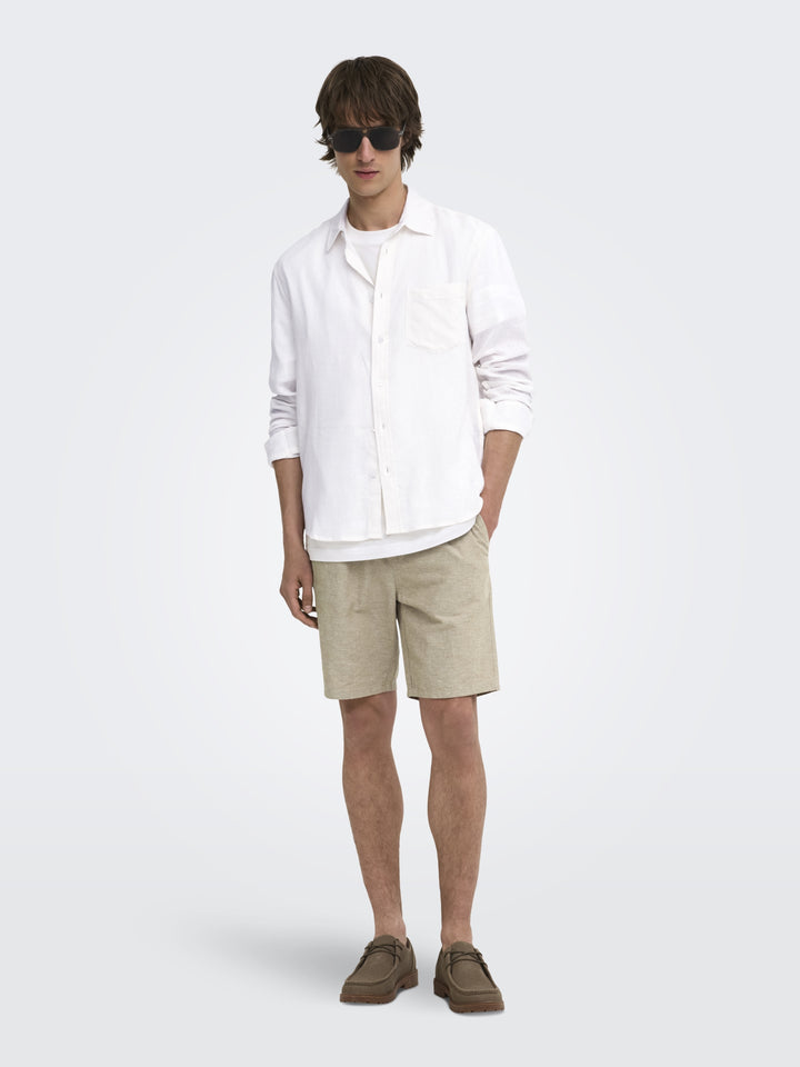 ONSLAURENCE LS LINEN BLEND SHIRT, Bright White 209112 Bild 6