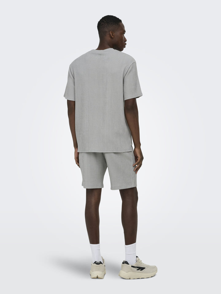 ONSLAZIO LIFE REG SS PLISSE TEE, Ultimate Grey 300079 Bild 5
