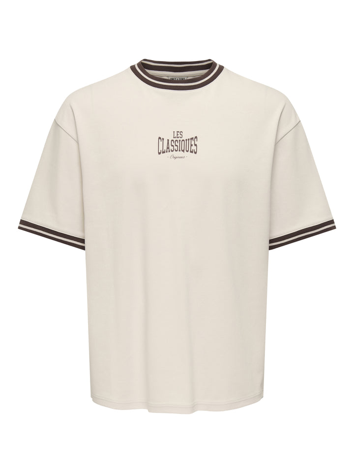 ONSLES CLASSIQUES CASPIAN BOXY SS T, Whitecap Gray/COFFEE BEAN 277455004 Bild 1