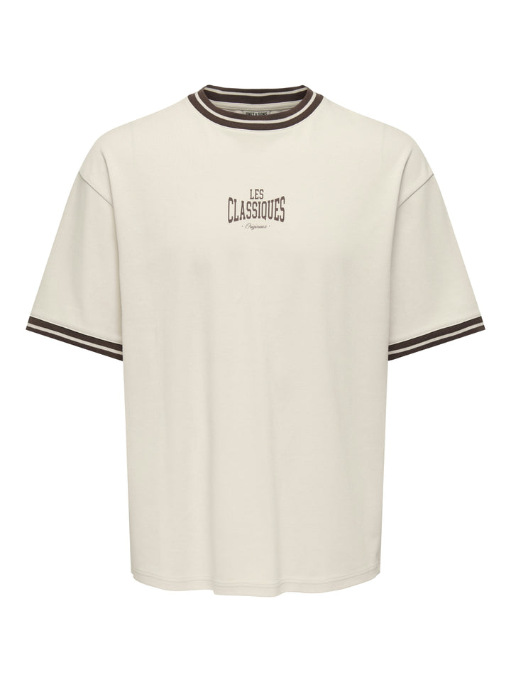 ONSLES CLASSIQUES CASPIAN BOXY SS T, Whitecap Gray/COFFEE BEAN 277455004 Bild 1