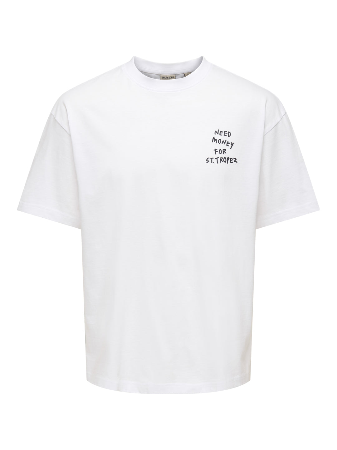 ONSMONEY LIFE LOOSE SS TEE, Bright White/NEED MONEY FOR ST TROP 209112001 Bild 1