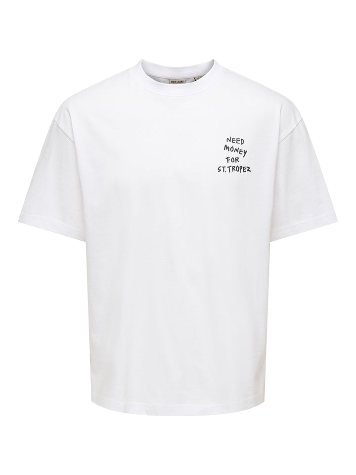 ONSMONEY LIFE LOOSE SS TEE, Bright White/NEED MONEY FOR ST TROP 209112001 Bild 1