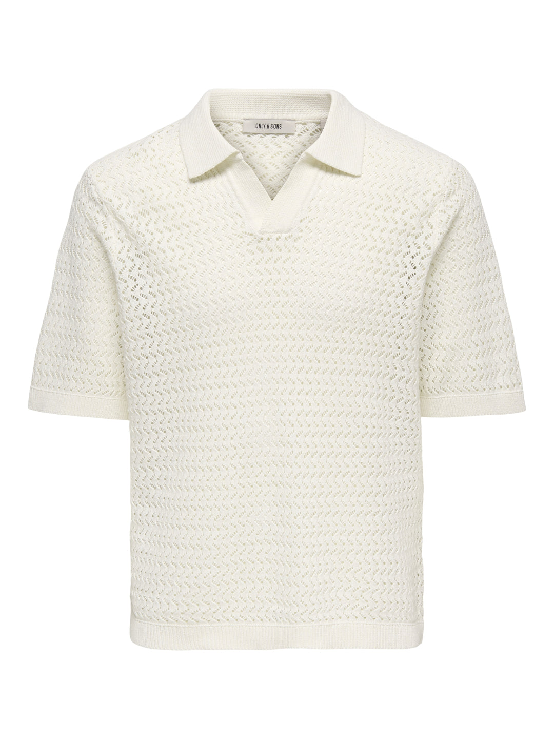 ONSNYLE 5 SS SPLIT POLO KNIT, Cloud Dancer 193799 Bild 1