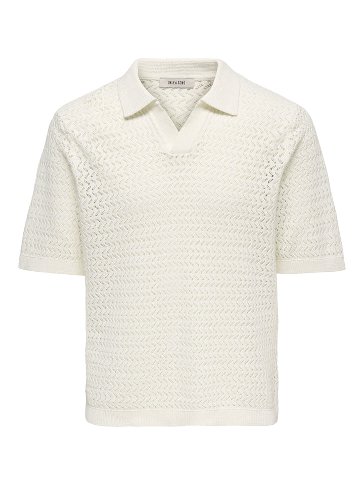 ONSNYLE 5 SS SPLIT POLO KNIT, Cloud Dancer 193799 Bild 1