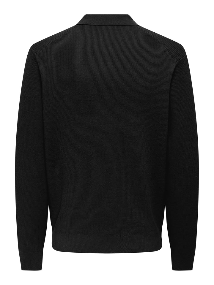 ONSPHIL REG 12 HALF ZIP POLO KNIT, Black 187679 Bild 2