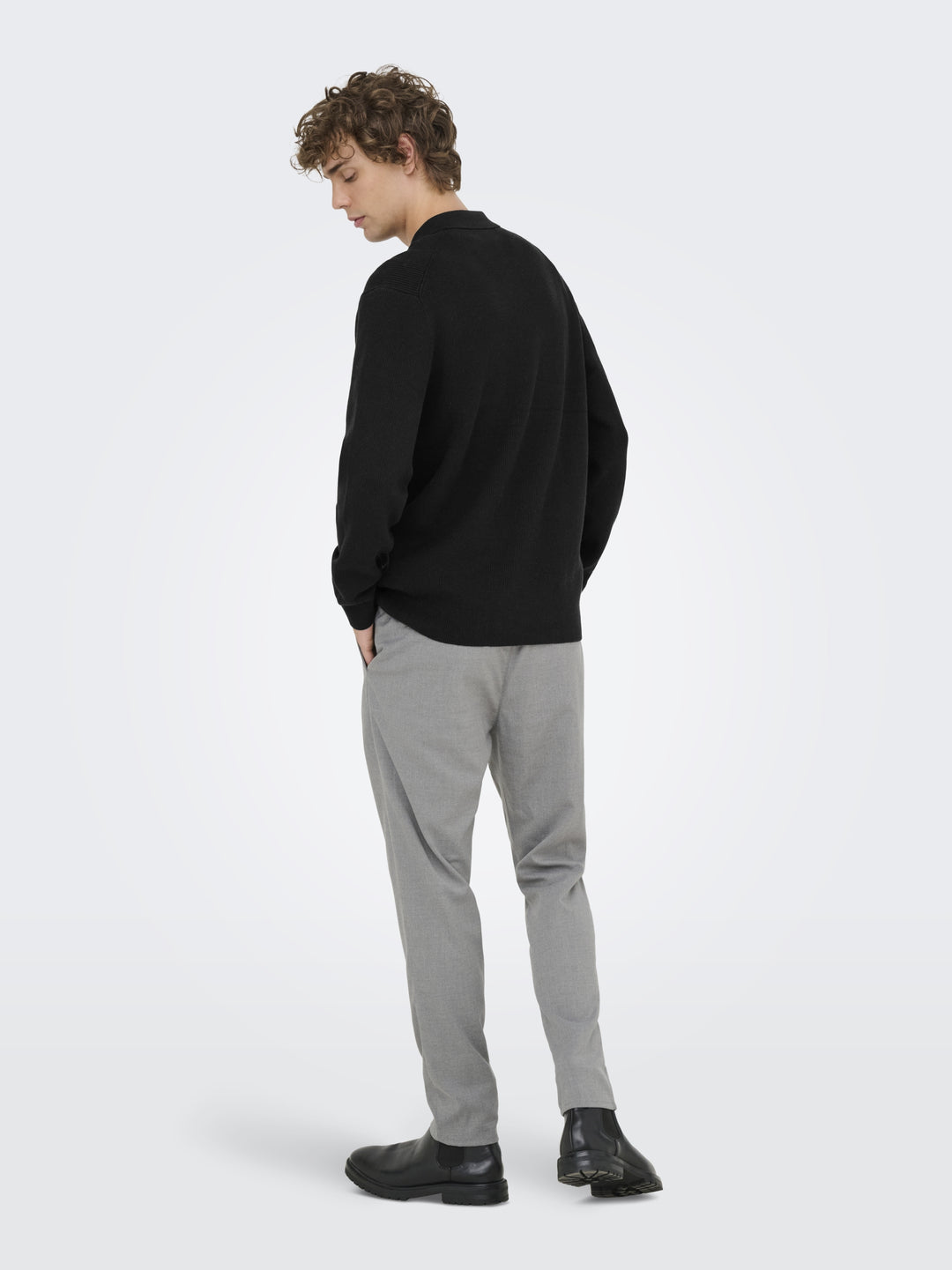 ONSPHIL REG 12 HALF ZIP POLO KNIT, Black 187679 Bild 6