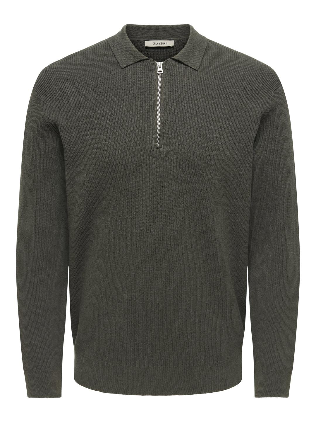 ONSPHIL REG 12 HALF ZIP POLO KNIT, Beluga 300541 Bild 1
